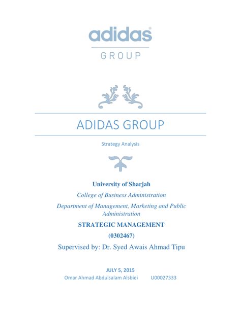 Strategic Analysis of Adidas Group .